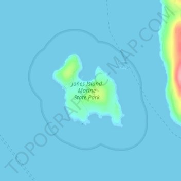 Jones Island topographic map, elevation, terrain