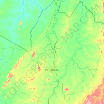 Porangatu topographic map, elevation, terrain