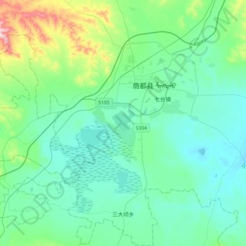 Sandaqing topographic map, elevation, terrain
