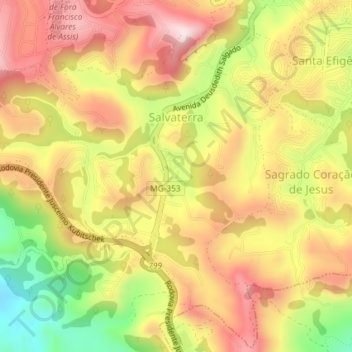 Salvaterra topographic map, elevation, terrain