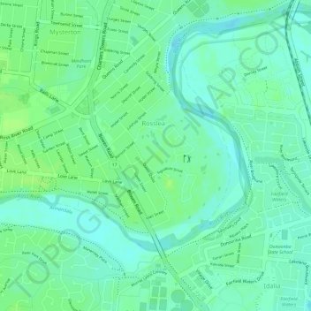 Rosslea topographic map, elevation, terrain