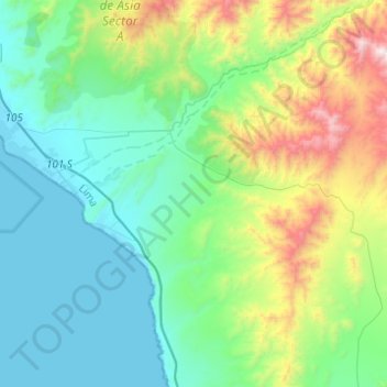 Asia topographic map, elevation, terrain