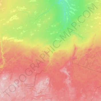 Nagagami River topographic map, elevation, terrain
