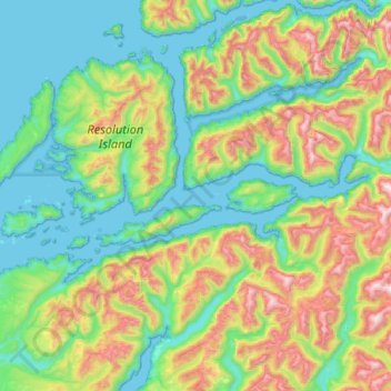 Tamatea / Dusky Sound topographic map, elevation, terrain