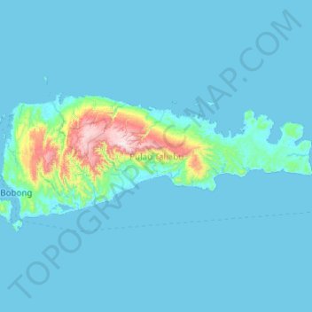 Taliabu Island topographic map, elevation, terrain