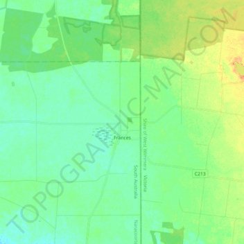 Frances topographic map, elevation, terrain