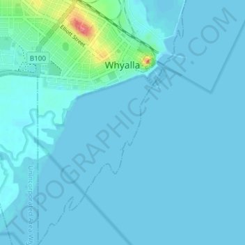 Whyalla topographic map, elevation, terrain