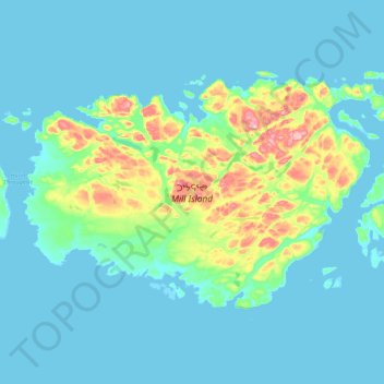 Mill Island topographic map, elevation, terrain