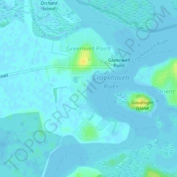 Greenwell Point topographic map, elevation, terrain