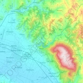Assise topographic map, elevation, terrain