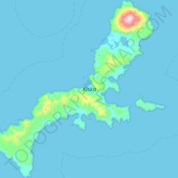 Kiska Island topographic map, elevation, terrain