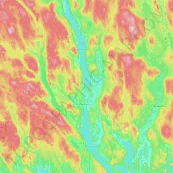 Sunne kommun topographic map, elevation, terrain