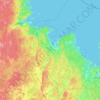 Tierps kommun topographic map, elevation, terrain