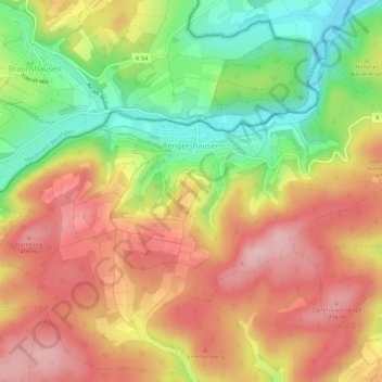 Rengershausen topographic map, elevation, terrain