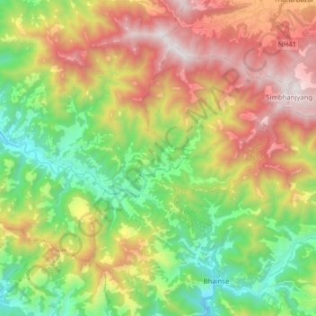 Namtar topographic map, elevation, terrain