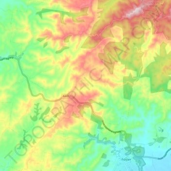 Foster North topographic map, elevation, terrain