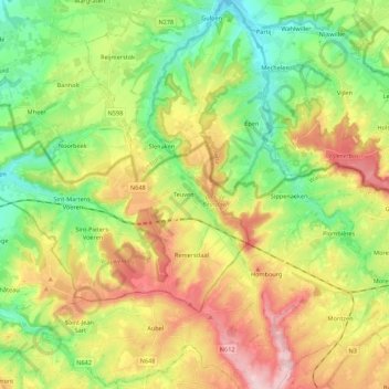 Gulp topographic map, elevation, terrain