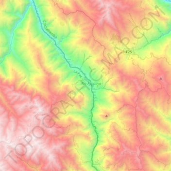 Río Ayopaya topographic map, elevation, terrain