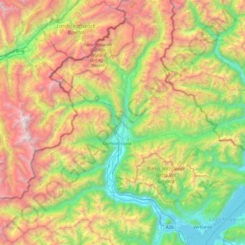 Toce / Tosa topographic map, elevation, terrain