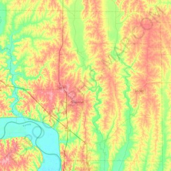 Andrew County topographic map, elevation, terrain