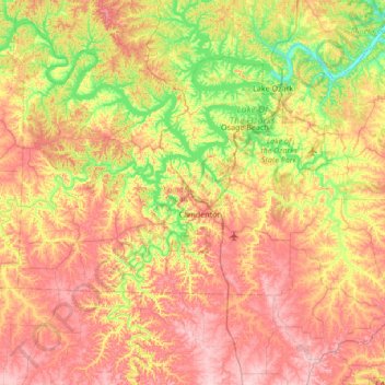 Camden County topographic map, elevation, terrain