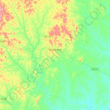 Baixa Grande topographic map, elevation, terrain