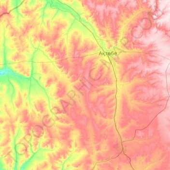 Алгинский район topographic map, elevation, terrain