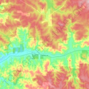 Yabberup topographic map, elevation, terrain
