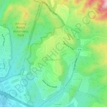 Portola Hills topographic map, elevation, terrain