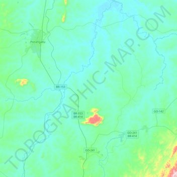 Santa Tereza de Goiás topographic map, elevation, terrain