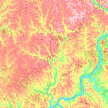 Buffalo Creek topographic map, elevation, terrain