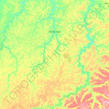 Tomé-Açu topographic map, elevation, terrain