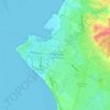 Mjini topographic map, elevation, terrain