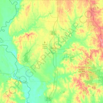 Sullivan County topographic map, elevation, terrain