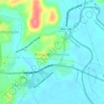Porto dos Pereiras topographic map, elevation, terrain