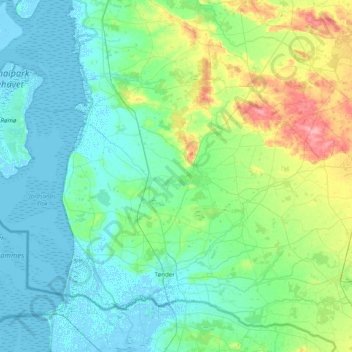 Tønder Municipality topographic map, elevation, terrain