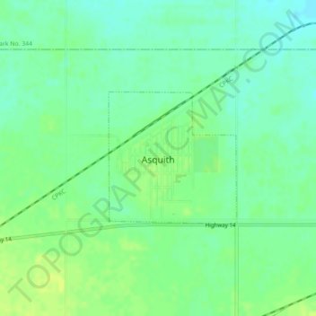 Asquith topographic map, elevation, terrain