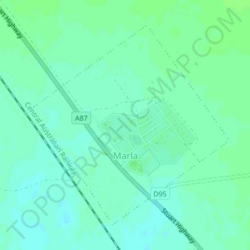 Marla topographic map, elevation, terrain