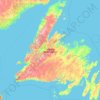 Neufundland topographic map, elevation, terrain