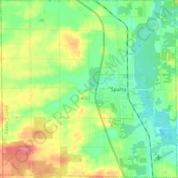 Sparta Township topographic map, elevation, terrain