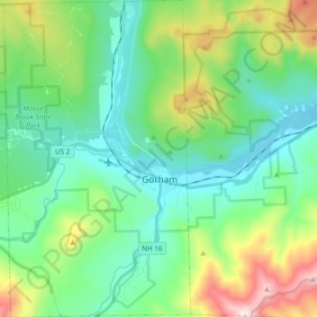 Gorham topographic map, elevation, terrain