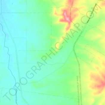 Shays Flat topographic map, elevation, terrain