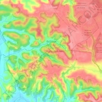 Refúgio de Vida Silvestre Mata do Quizanga topographic map, elevation, terrain