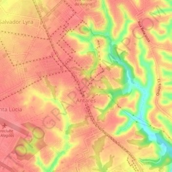 Antares topographic map, elevation, terrain