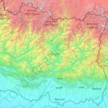 Région de développement Est topographic map, elevation, terrain