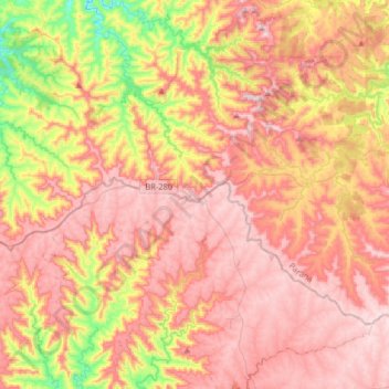 Flor da Serra do Sul topographic map, elevation, terrain