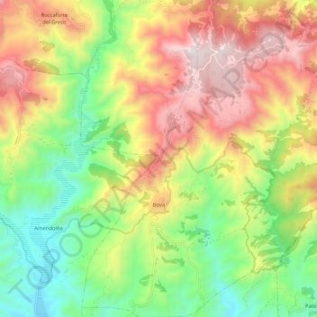 Bova topographic map, elevation, terrain