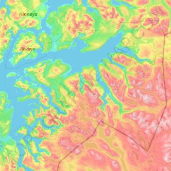 Narvik topographic map, elevation, terrain