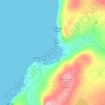 Portugal Cove topographic map, elevation, terrain