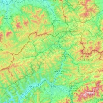 Bezirk Tschadsa topographic map, elevation, terrain
